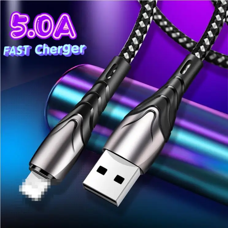 

Cable Micro USB tipo C de carga rápida para teléfono móvil, cargador de datos tipo C para Huawei P40 Mate 30 Xiaomi Redmi, 5A1m2