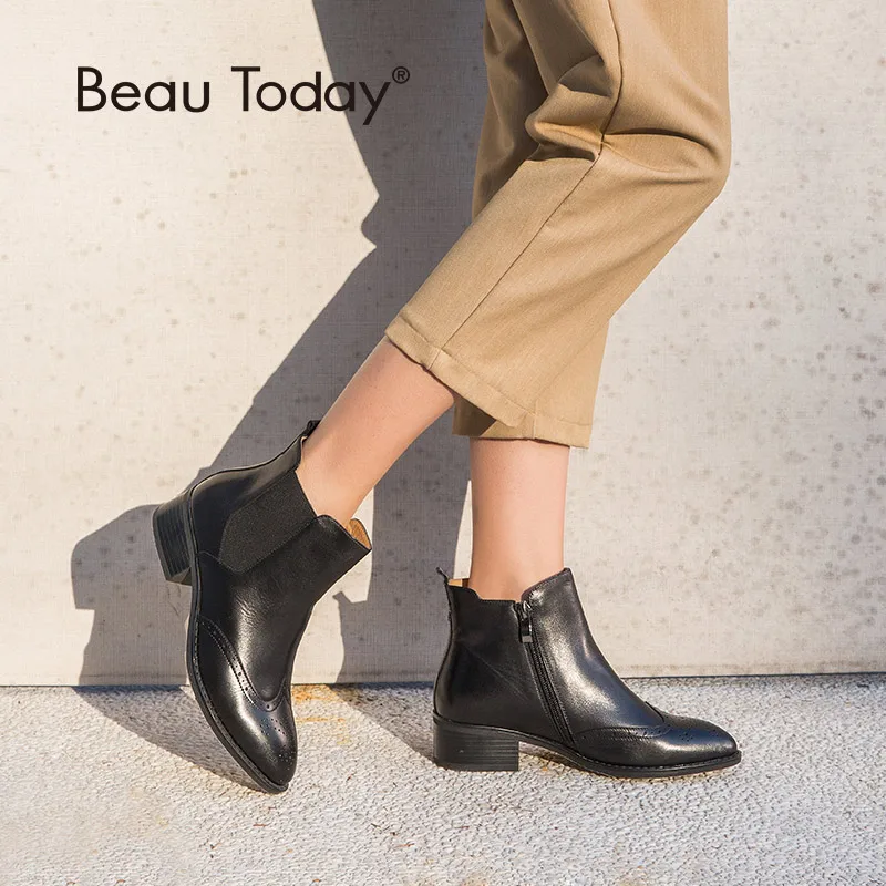 Ботинки женские демисезонные из телячьей кожи до щиколотки 03241|brogue boots|boots brandbrand