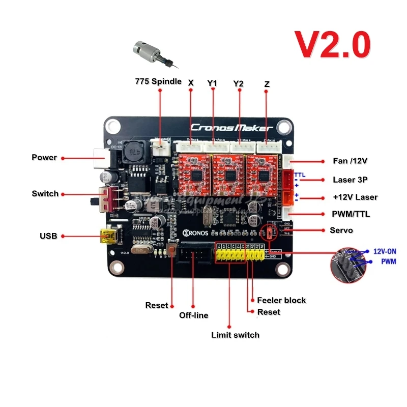 

Материнская плата GRBL v2.0 для настольного фрезерного станка с ЧПУ, 3 оси, лазерный гравировальный станок, плоттер с поддержкой USB, шпиндель с ЧП...