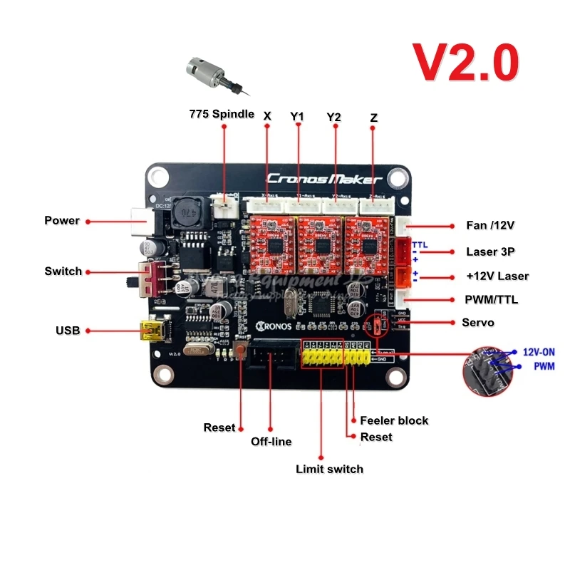 3axis DIY GRBL motherboard v2.0 for desktop CNC router drawing laser engraving machine plotter with USB line support cnc spindle |