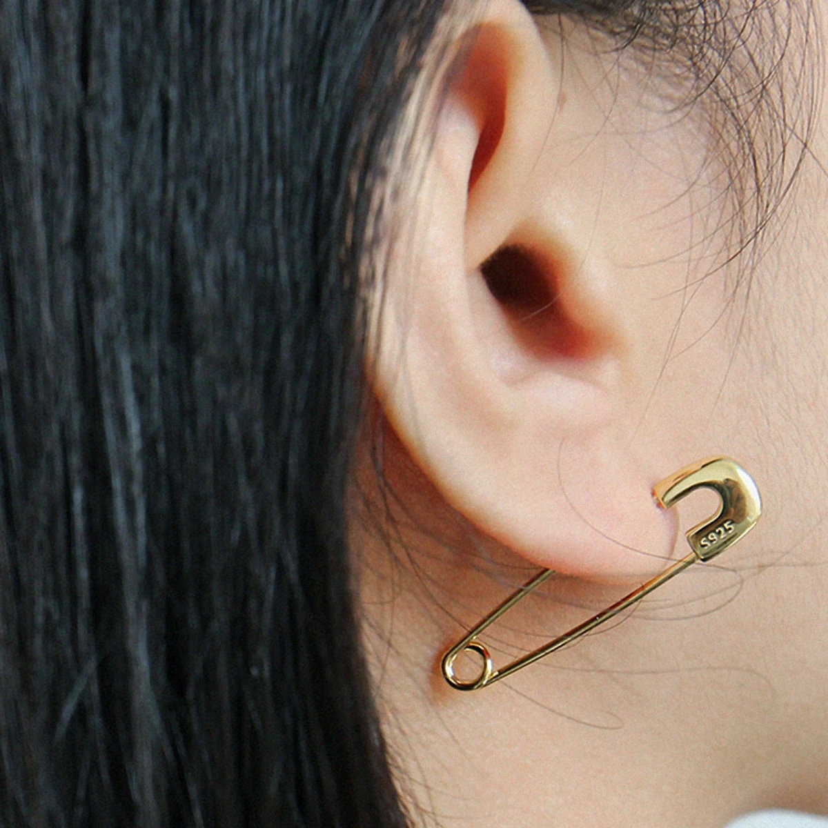 

Springlight Unique Cold Style Temperament Pin Hoop Earrings Real 925 Sterling Silver Handmade Fine Jewelry Earrings For Women