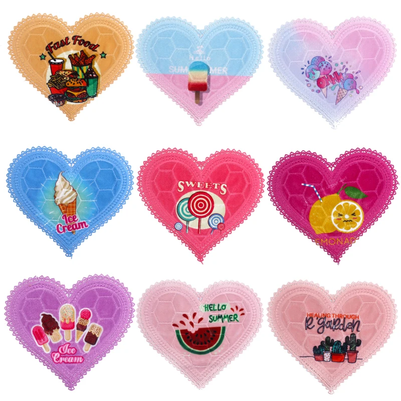 Модные нашивки в форме сердца для одежды аппликация мультяшный единорог нашивка