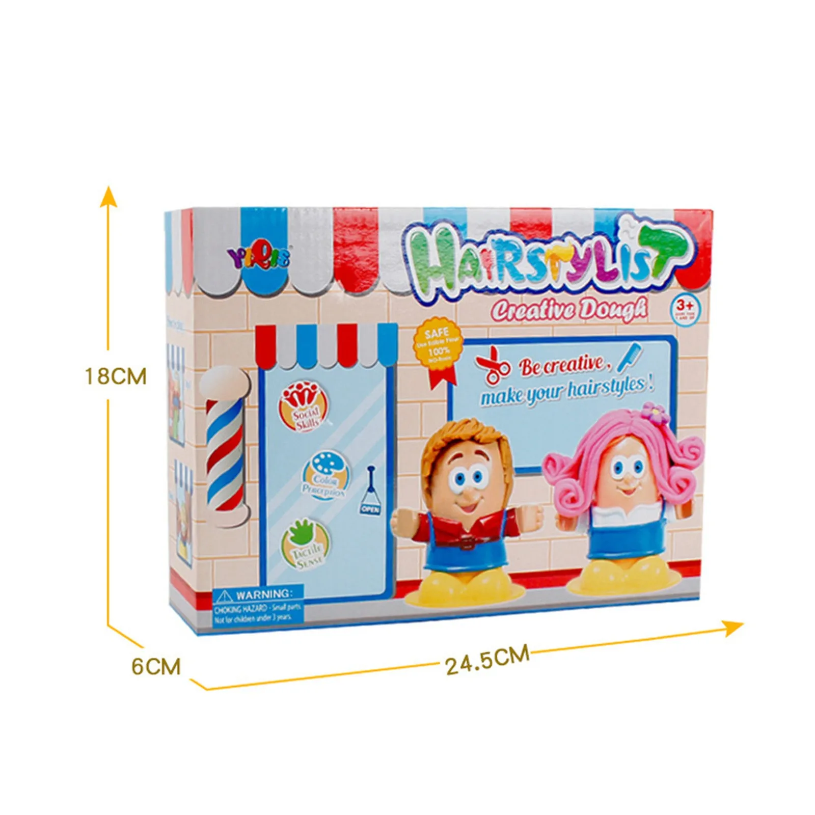 

Creative Puzzle Barber Color Mud Cut Hair Diy Handmade Plasticine Green Color Mud Baby Toys Environmental Safety Plasticine Kid