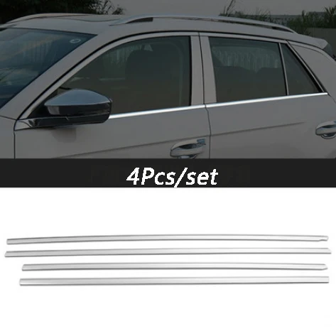 4PCS Оконная окантовка со средней колонной из нержавеющей стали для Volkswagen VW T-Roc T ROC декоративные блестки - Цвет: 4PCS