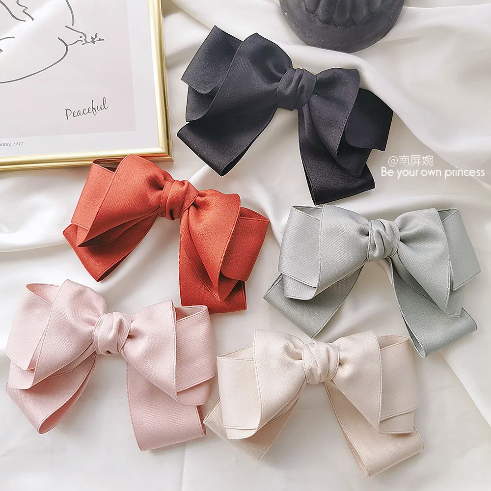

1PC New Fashion Candy Color Bow Hairpin Soft Cotton Cute Girls Knotted BB Clip Hair Clip Korean Sweet Barrettes Hair Accessories