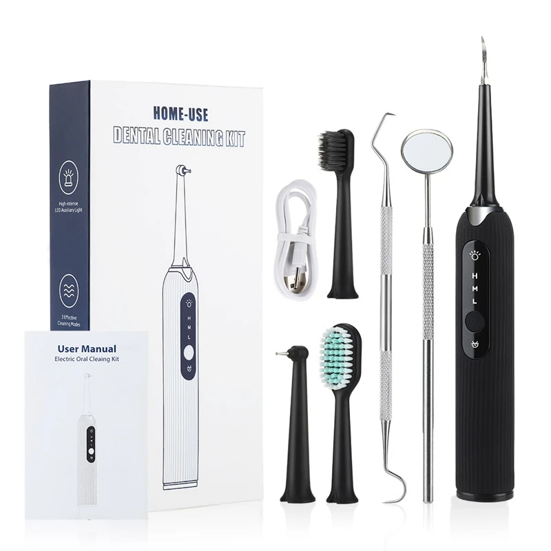 

Electric Ultrasonic Teeth Cleaning Kit Teeth Calculus Tartar Remover Tools Cleaner Tooth Stain Oral Care