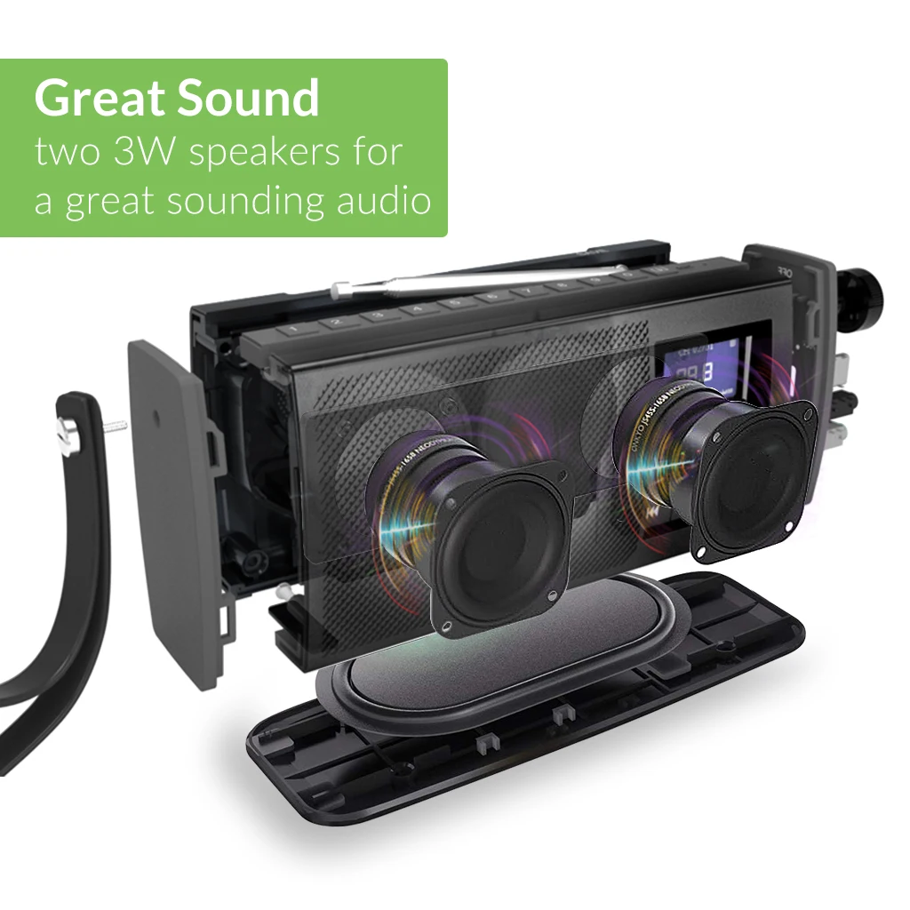 Портативное FM-радио с Bluetooth 5.0 и SD-картой 3 в 1 6 Вт | Электроника