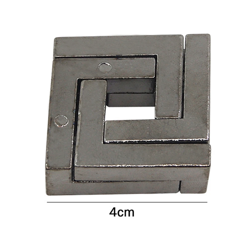 

Zinc Alloy Square Lock Puzzle Brain Tester IQ Test Kids Adults Educational Toy Good way improve divergent thinking and patience