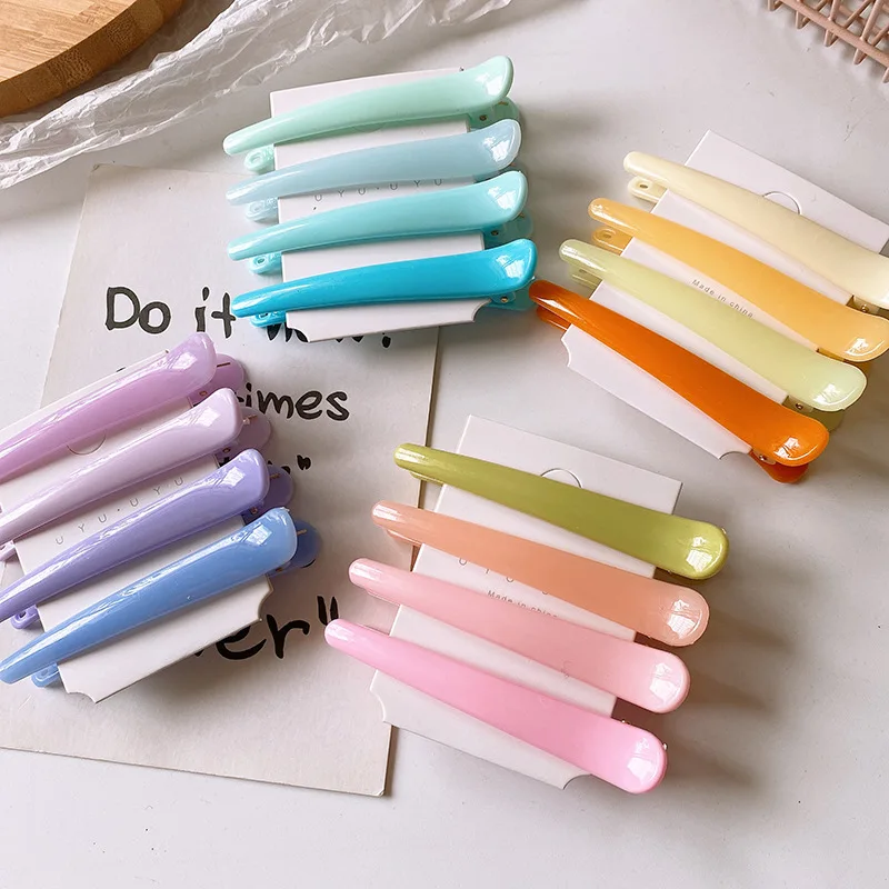 

Hot Selling New Fashion Large Super Cute Sweet Gradient Color Resin Children Hair Clips Hairpin for Girls