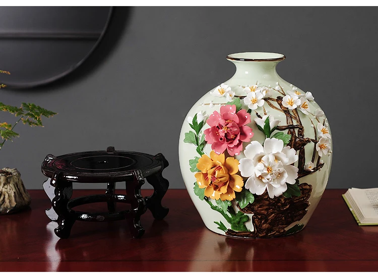 Новая ваза в китайском стиле Jingdezhen фарфоровая для цветов ручной работы офис и дом