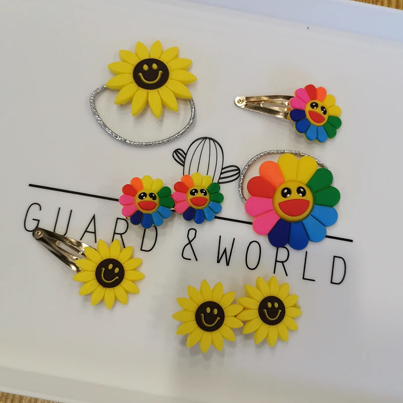 M MISM милый мультфильм Силиконовые BB заколки для волос детей девочек набор