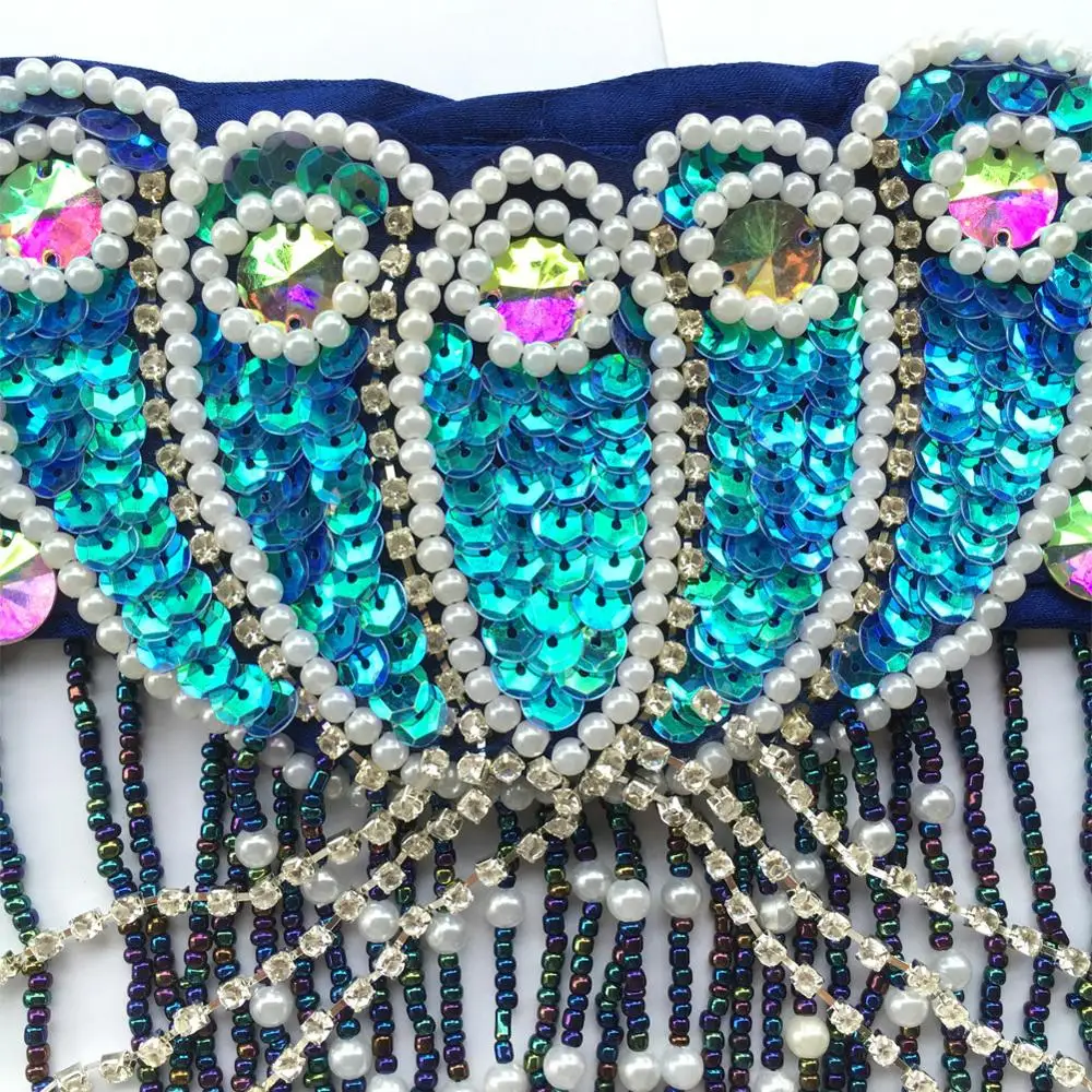 Женский сексуальный топ для танца живота бюстгальтер и пояс с бусинами комплект