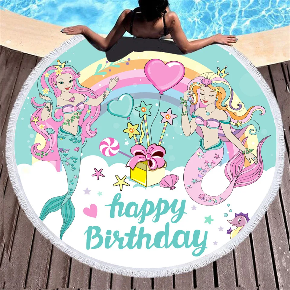 Новое одеяло хвост русалки из 3D принтованные летние круглое пляжное Полотенца