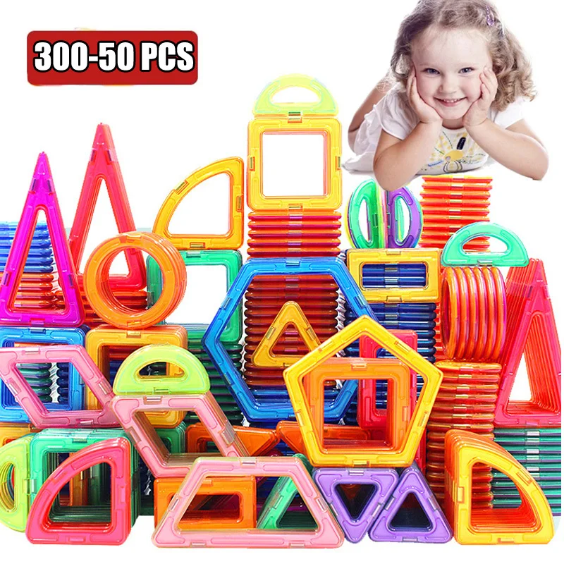 

300 шт., магнитные строительные блоки для детей