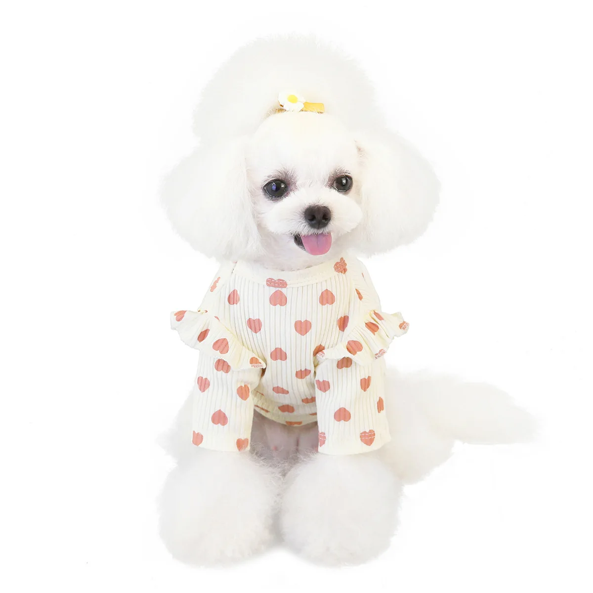 

Cute Girl Dog Dress Wholesale Pet Princces Dresses Dog Clothes Heart Print Pets Puppy Dresses For Small Chihuahua Clothes