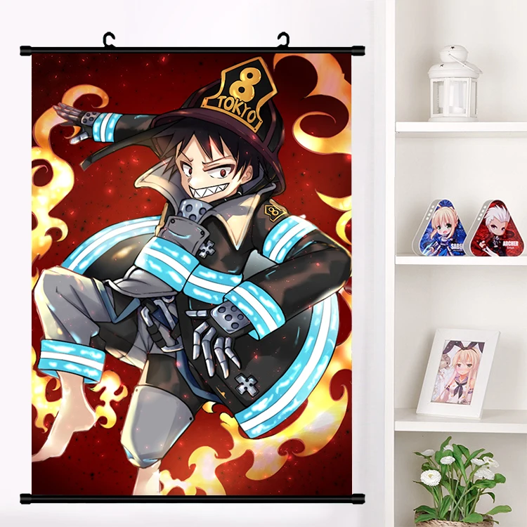 K Аниме Enn No Shouboutai Fire Force Arthur Boyle Iri Настенная роспись настенный плакат Otaku коллекция домашнего декора - Цвет: K