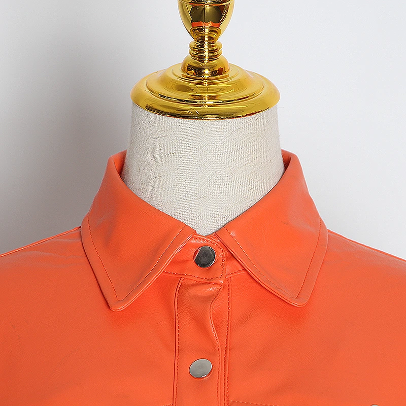 TWOTWINSTYLE из искусственной кожи Комплект двух предметов для женщин воротник с