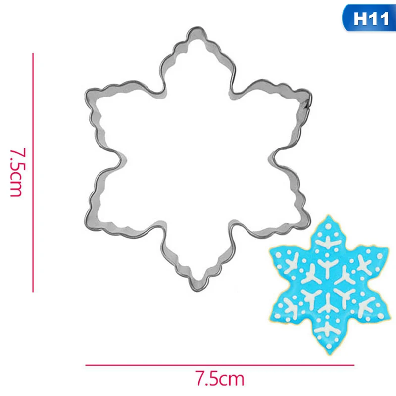 11 Stainless Steel Biscuit Mould Santa Claus Shape Fondant Cake Mold DIY Sugar Craft Xmas 3D Pastry Cookie Cutters Cake Tools - Color: 11