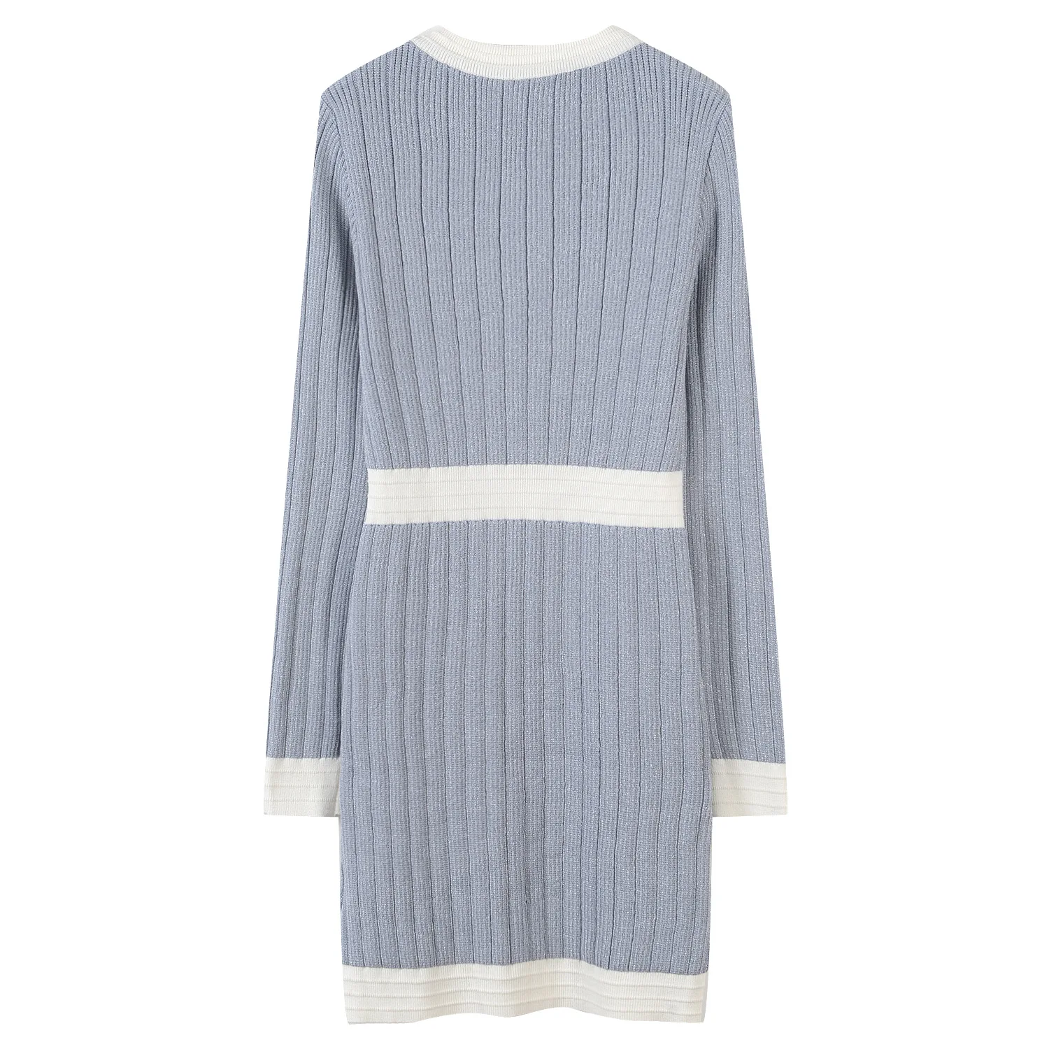 

ENGAGEMENT Zaraing Za 2021 Fashion Round Neck Pearl Slim Knit Dress Female Autumn New Waist Slimming A Bag Hip Skirt