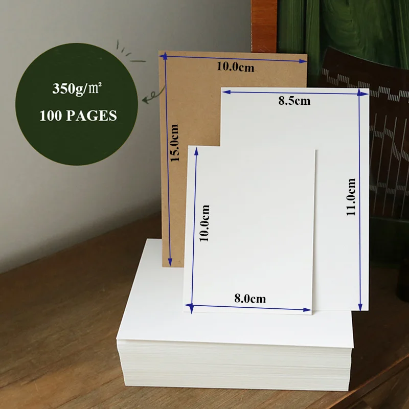 100pcs 350g Cardboard Blank Photo Albums Scarpbook Kraft/White Paper Hand-Painted DIY Graffiti Greeting Cards Message Card Album | Дом и сад