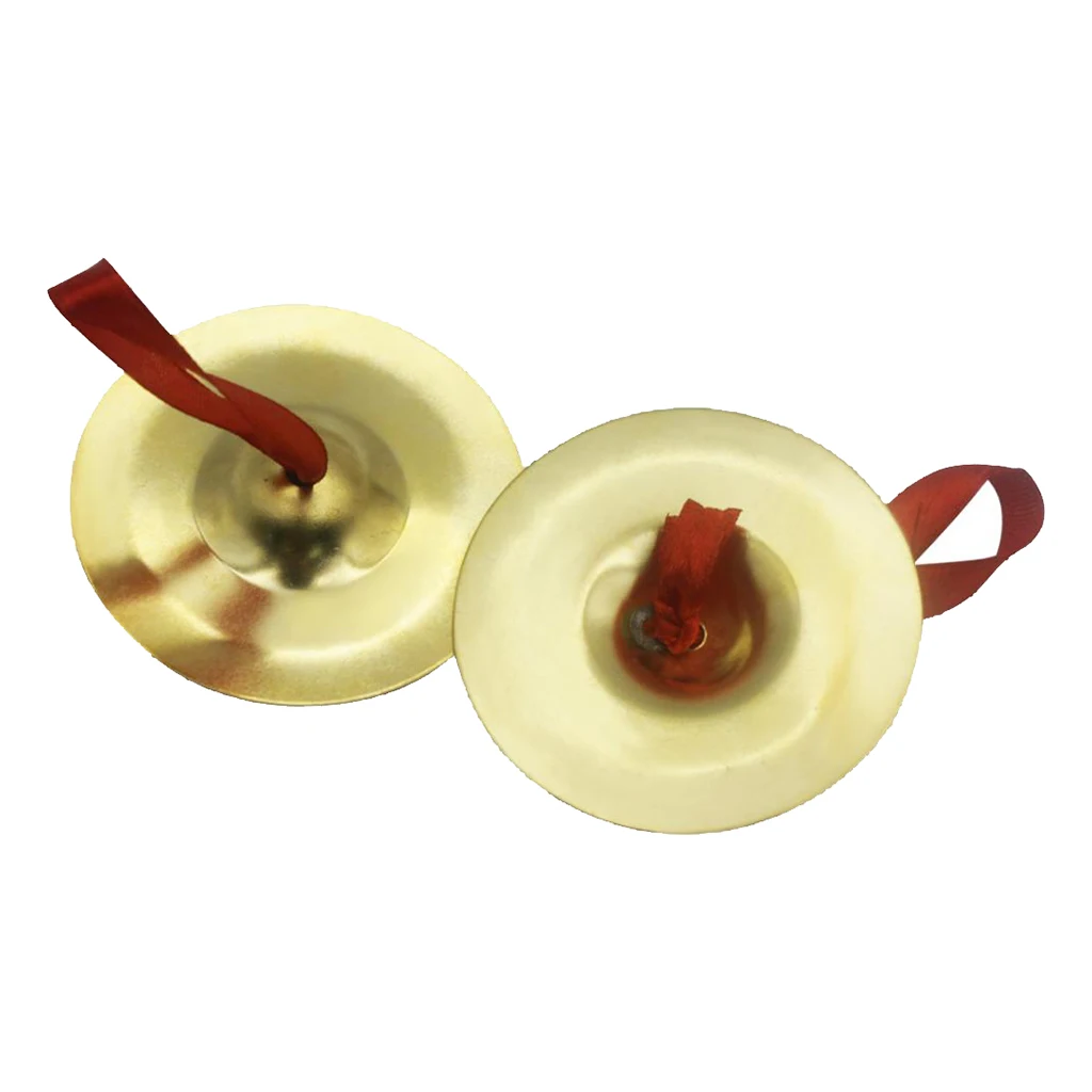 

2pcs Brass Finger Cymbals Golden Belly Dancing Musical Instrument