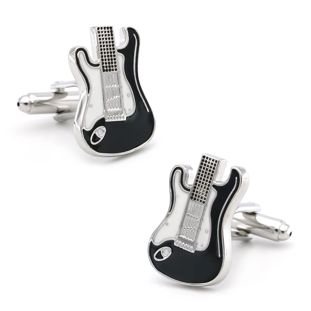 

Free Shipping Music Cufflinks Bass Design Black Color Quality Copper Cuff Links Wholesale&retail