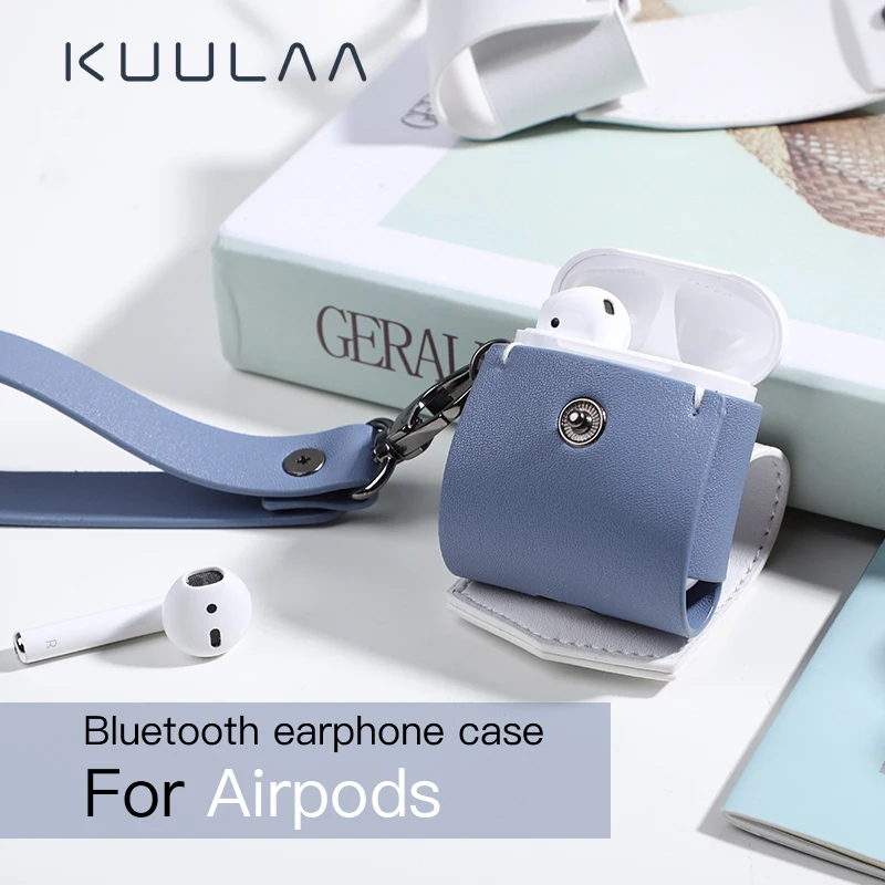 KUULAA роскошный беспроводной зарядный чехол для Аксессуары для airpods кожаный защитный чехол для Apple Airpod Air Pods Pod Coque Funda