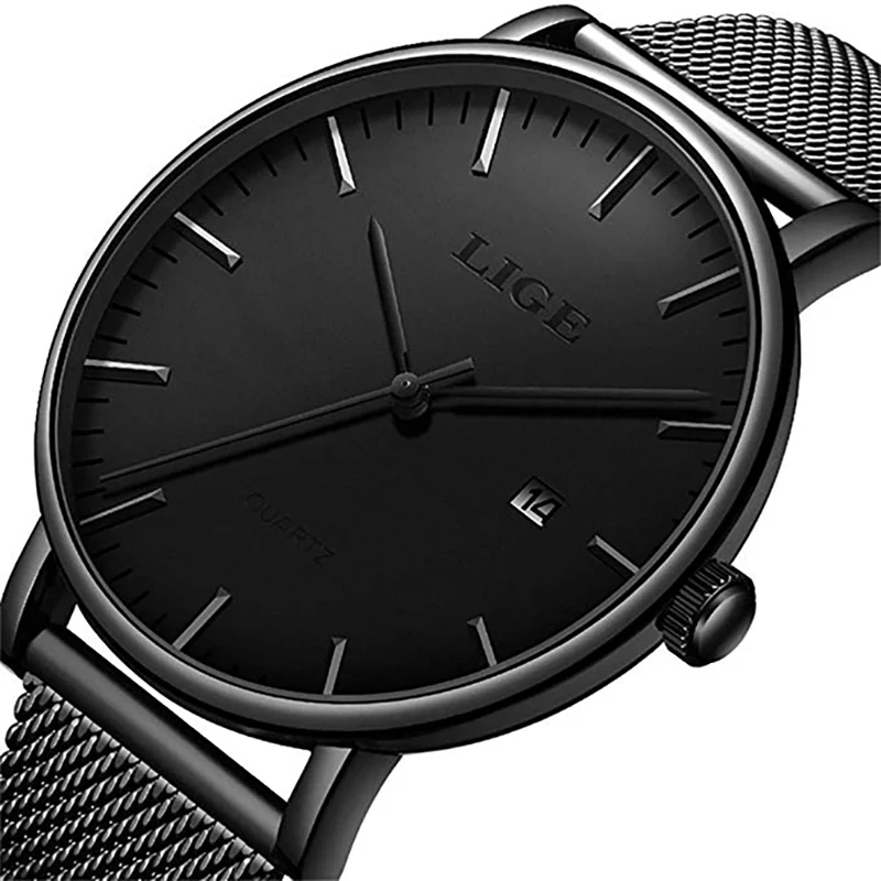 LIGE мужские s часы лучший бренд класса люкс повседневные модные из нержавеющей