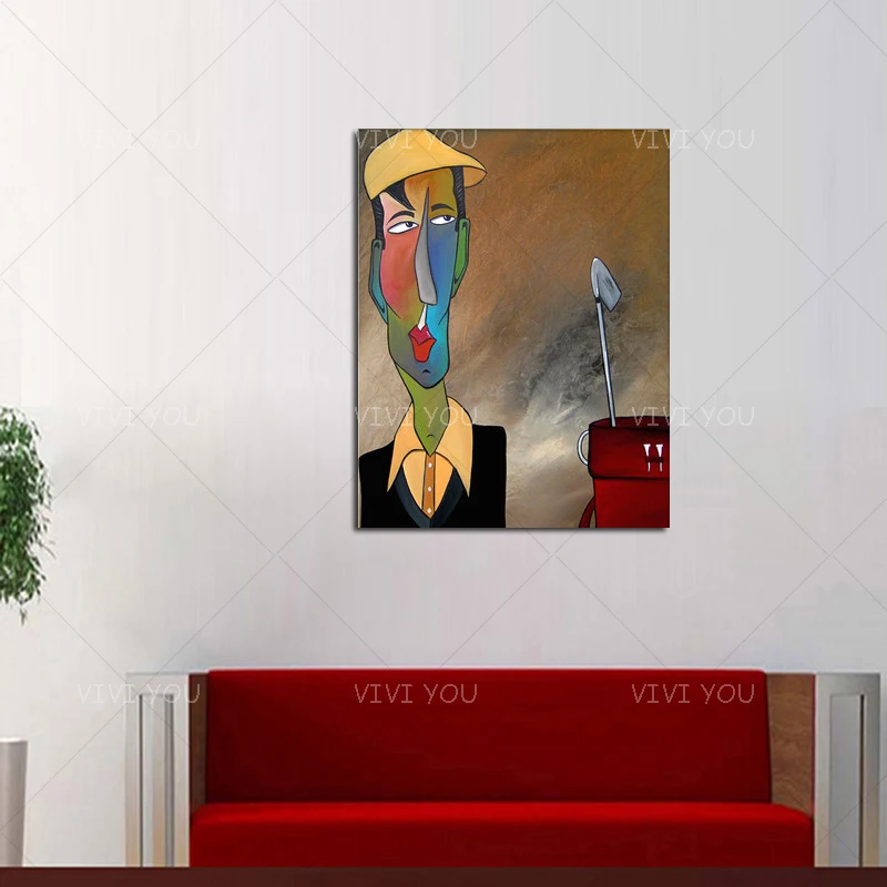 Абстрактная ручная портретная роспись 100% Высококачественная Художественная