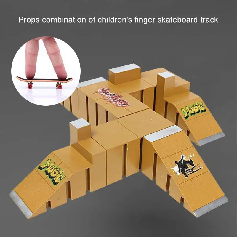 Мини скейтборд из сплава для пальцев Комбинированные игрушки Детский рампа трек