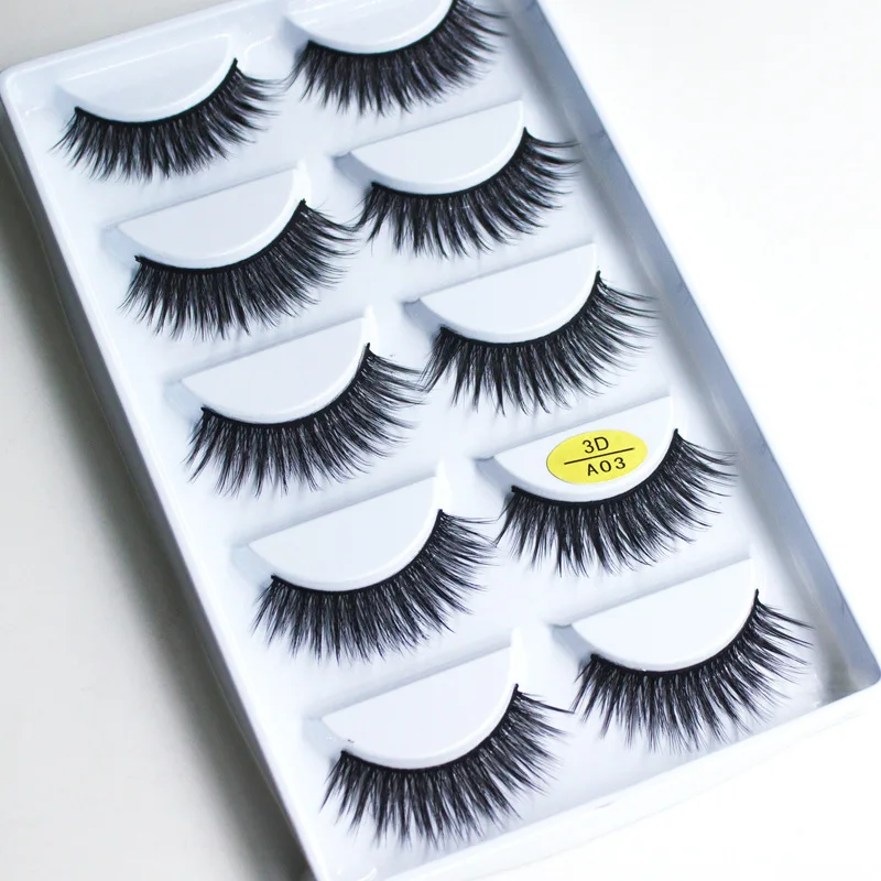 Накладные ресницы из синтетических волос 5 пар A06 | Красота и здоровье