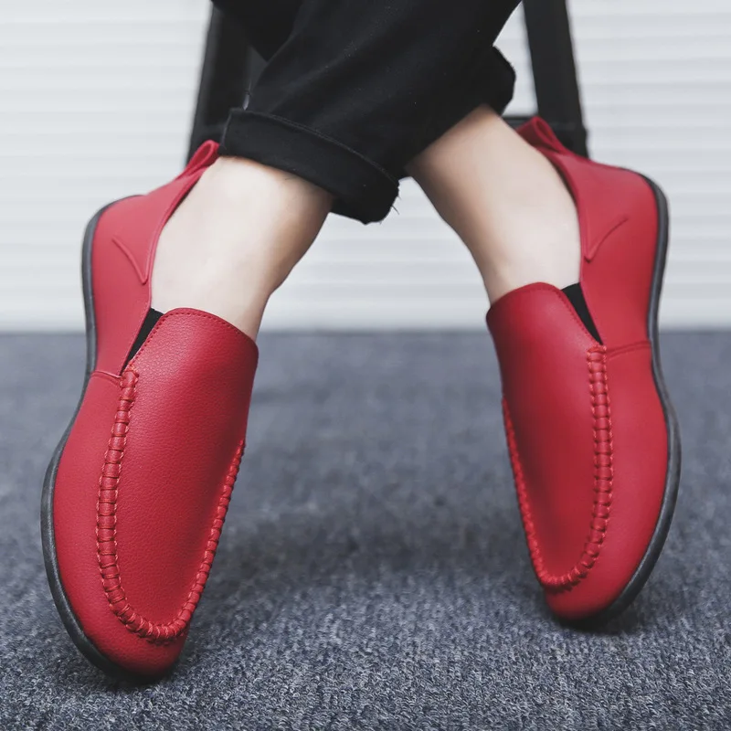 

Spring and Autumn Men's Shoes Korean-Style Fashionable All-Match Casual Leather Shoes Men's Casual Shoes