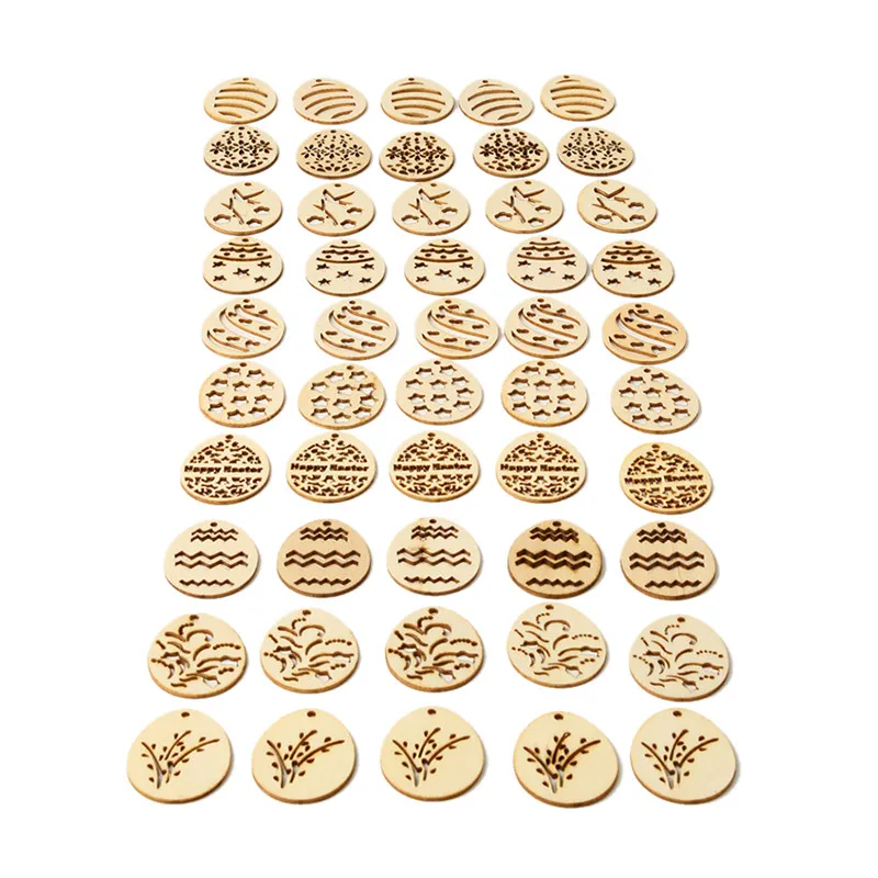 50 шт. пасхальный декор деревянные яйца подвесные украшения пасхальные