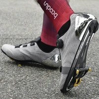 boodun professional men cycling shoes road bike carbon fiber sole racing cycle shoes breathable bicycle self locking cleat shoes