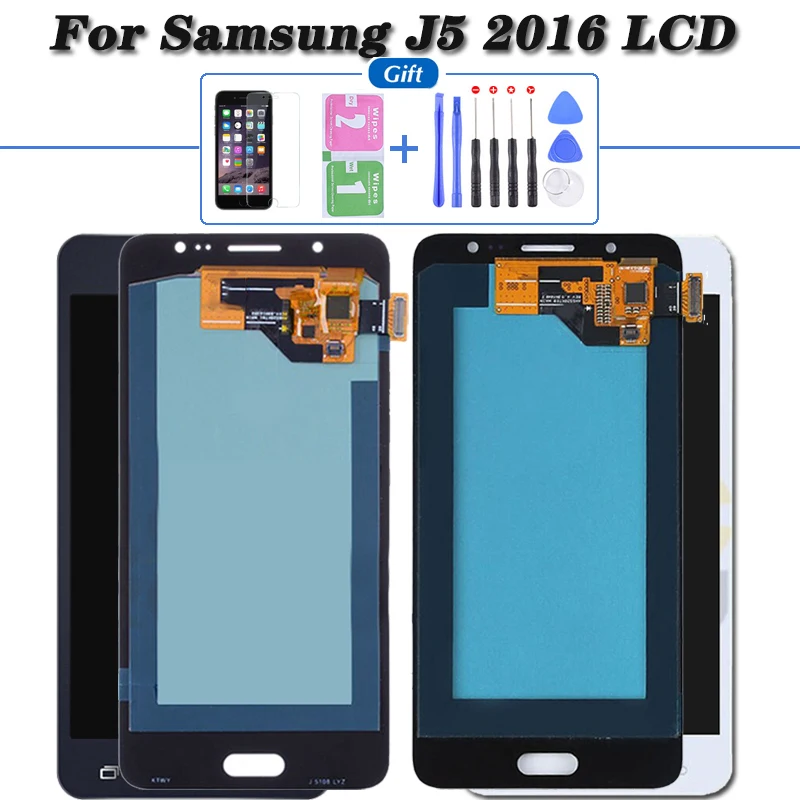 

SUPER AMOLED 5,2 ''Оригинальный ЖК-дисплей для SAMSUNG Galaxy J5 2016 дисплей J510 J510F J510FN J510M сенсорный экран дигитайзер в сборе