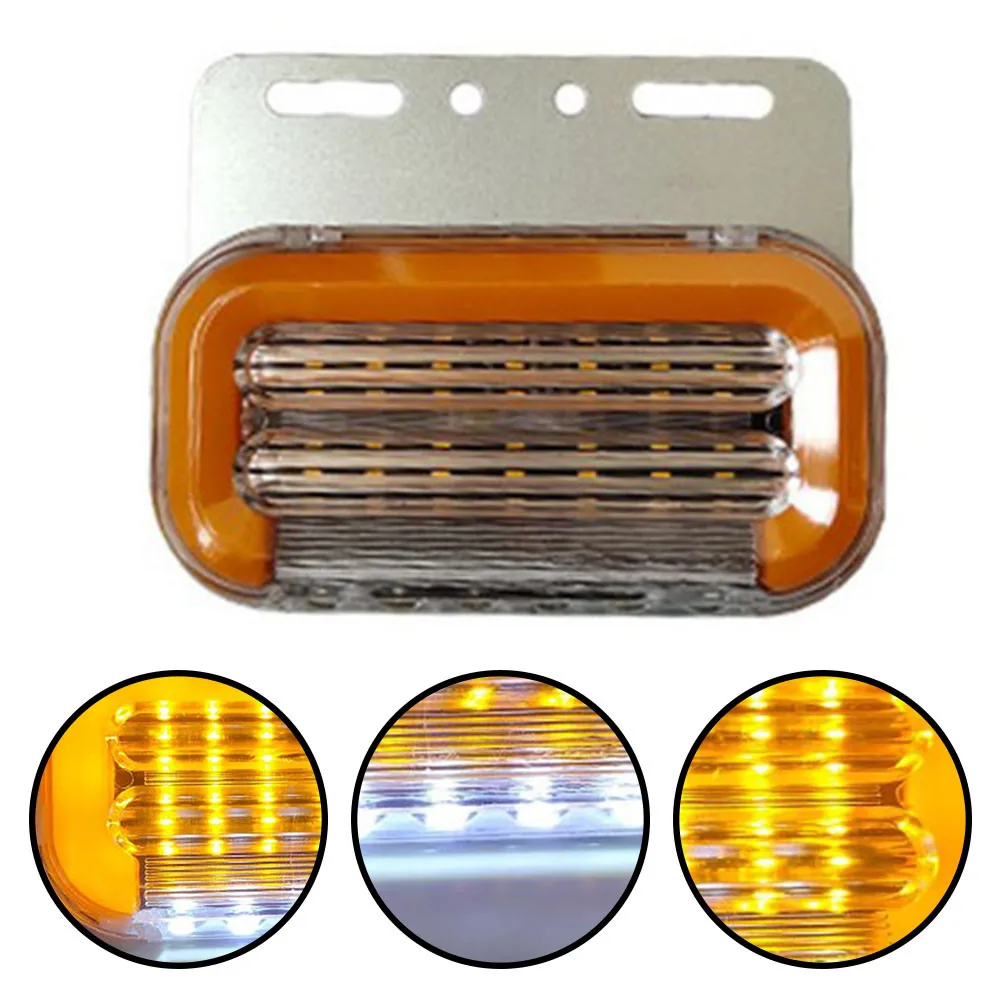 

4pcs 24V LED Side Beacon Light Guide Light Running Water Truck Side Lights Yellow Indicator Release Lamp 9.5*4*1.5cm