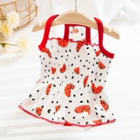 dog summer suspender dress cat breathable fresh fruits skirt pet print clothes for puppy small middle dog girl pet supplies