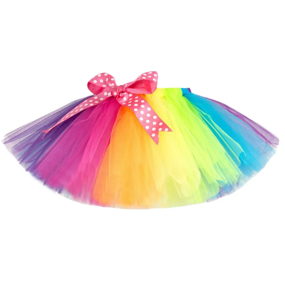 Балетные юбки пачки Детские радужные вечерние для танцев Детский костюм Мини