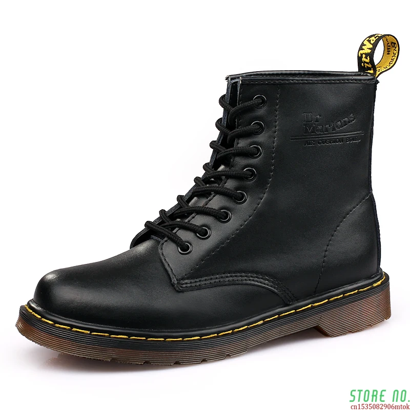 

Fashion High-Top Men Boots Leather Motorcycle Boots Winter Men Casual Shoes Cuople Outdoor Walking Shoes Unisex Size35-46