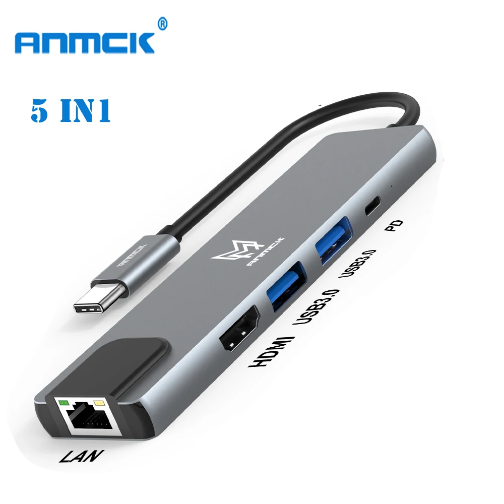 

Usb C Hub to Adapter HDMI 4K 5 Port PD Power Charging Docking Station PC Accessories USB 2.0 Splitter For Mac Air m1 USB 3.0 Hub