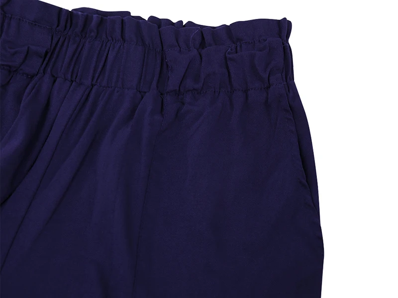 Высокая талия универсальные повседневные синие галстук-бабочка карманы женские