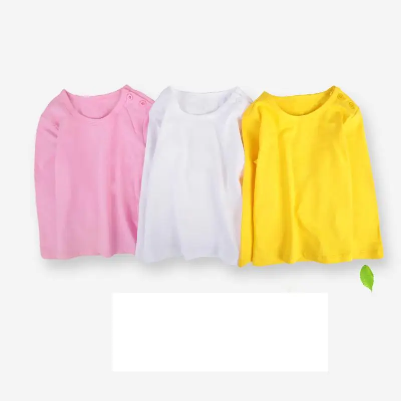 Футболка для девочек белая хлопковая футболка с длинным рукавом мальчиков и