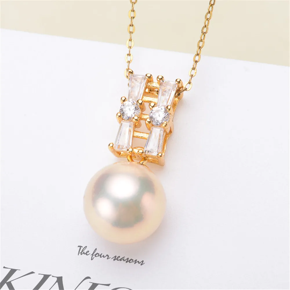 

Circle Pendant Hat Holder S925 Sterling Silver Pearl Pendant Settings Women DIY Handmade Jewelry Findings