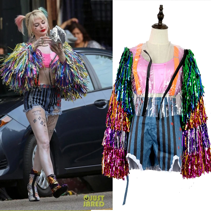 Фильм Косплэй Харли Квинн костюм птицы добычи Для женщин форма пальто самоубийц