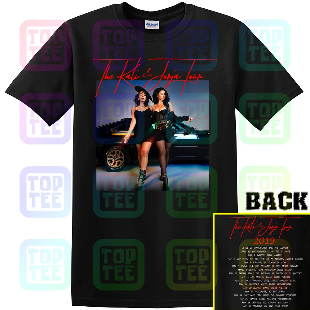 Футболка черного цвета с надписью KALI Uchis & JORJA Smith TOUR размеры от S до 3XL 2019|Мужские