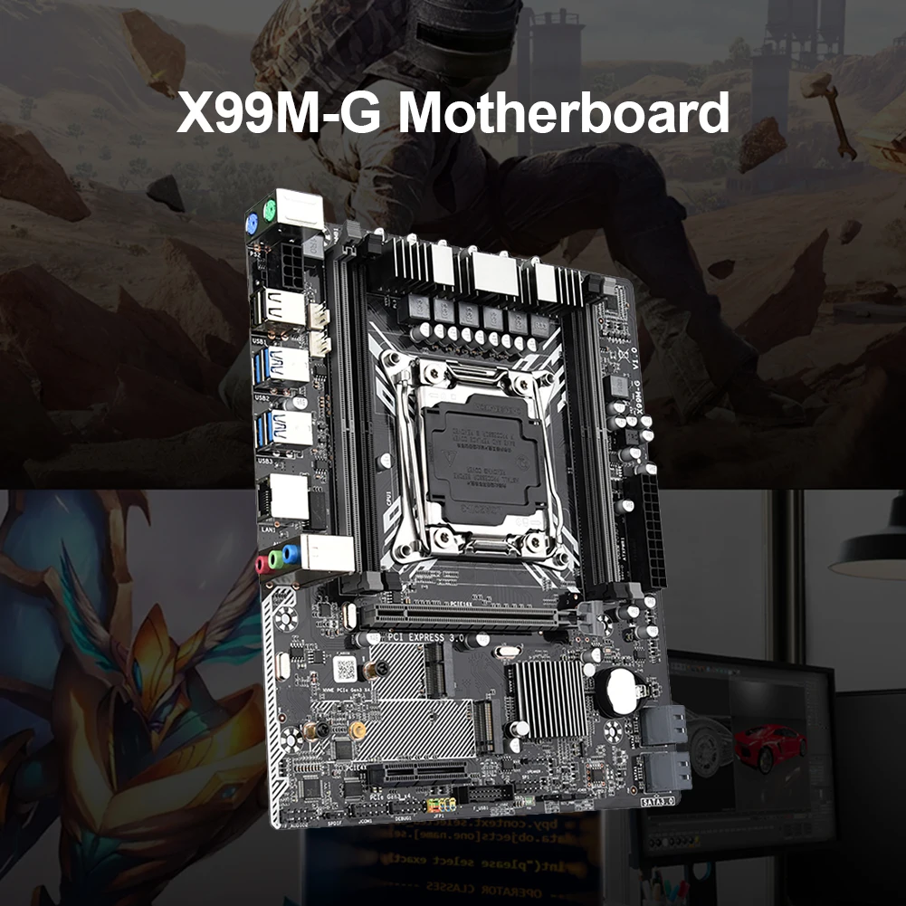 

X99M-G E5 V3 V4 LGA2011-3 DDR4 NVME SSD M.2 SATA 3,0 USB3.0 PCIE 16X E52620V3 2678V3 2650V3