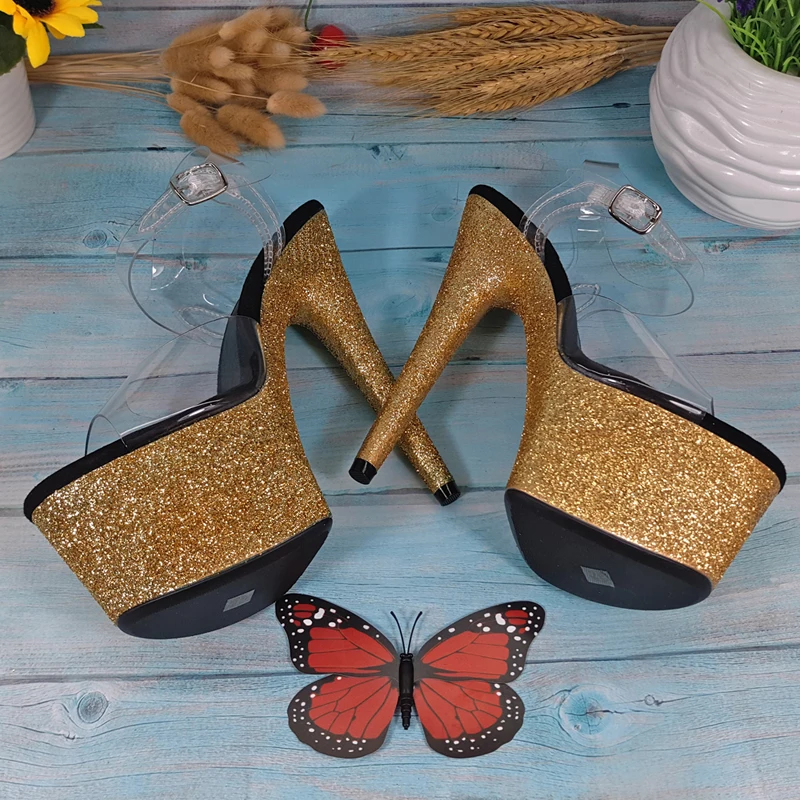 Leecabe/Новинка Милые блестящие женские Босоножки на каблуке и платформе