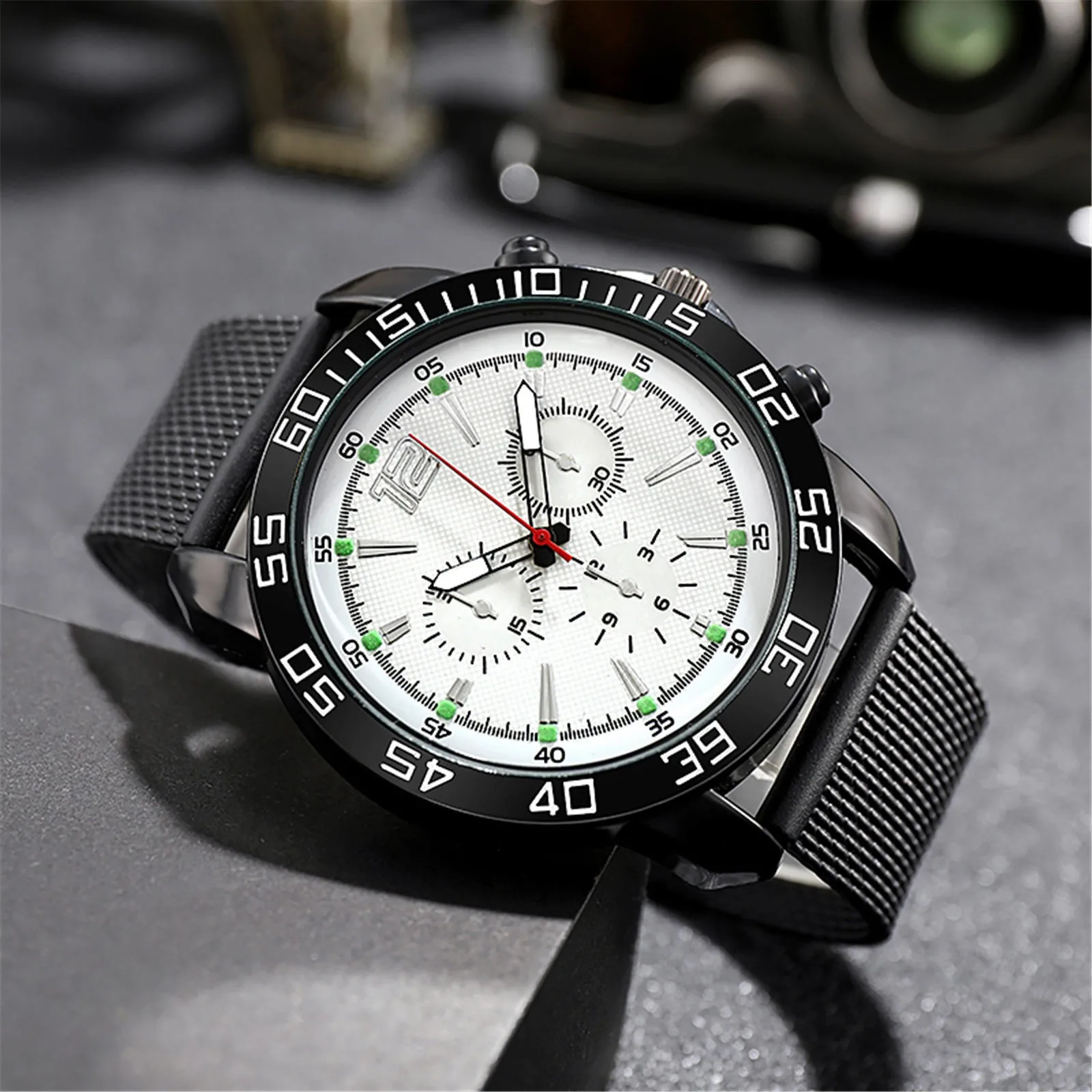 

Men Luminous Watch Waterproof Quartz Watch Silicone Band Big Dial Black Wristwatch Dropshipping Montre Femme Homme Rel