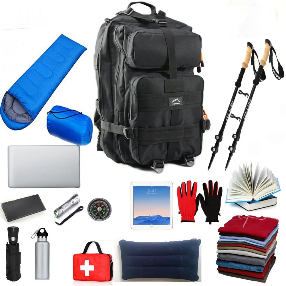 

HETTO 40L Large Capacity Tactical Backpacks Military Bags Waterproof Outdoor Sport Hiking Camping Travelling Trekking