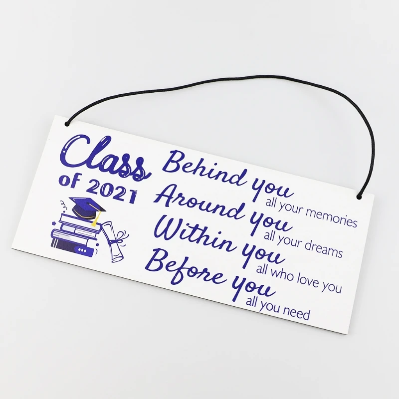 

Class of 2021 Wooden Sign Hanging Door Wall Plaque for Indoor Outdoor Congrats Grad Graduation Party Supplies H051